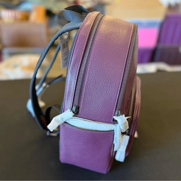 Women's Coach Boysenberry Purple Lth Court Bkpk Backpack - Picture 4 of 12